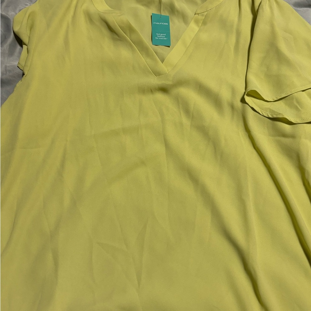 Stylish Yellow V-Neck Top by Maurice